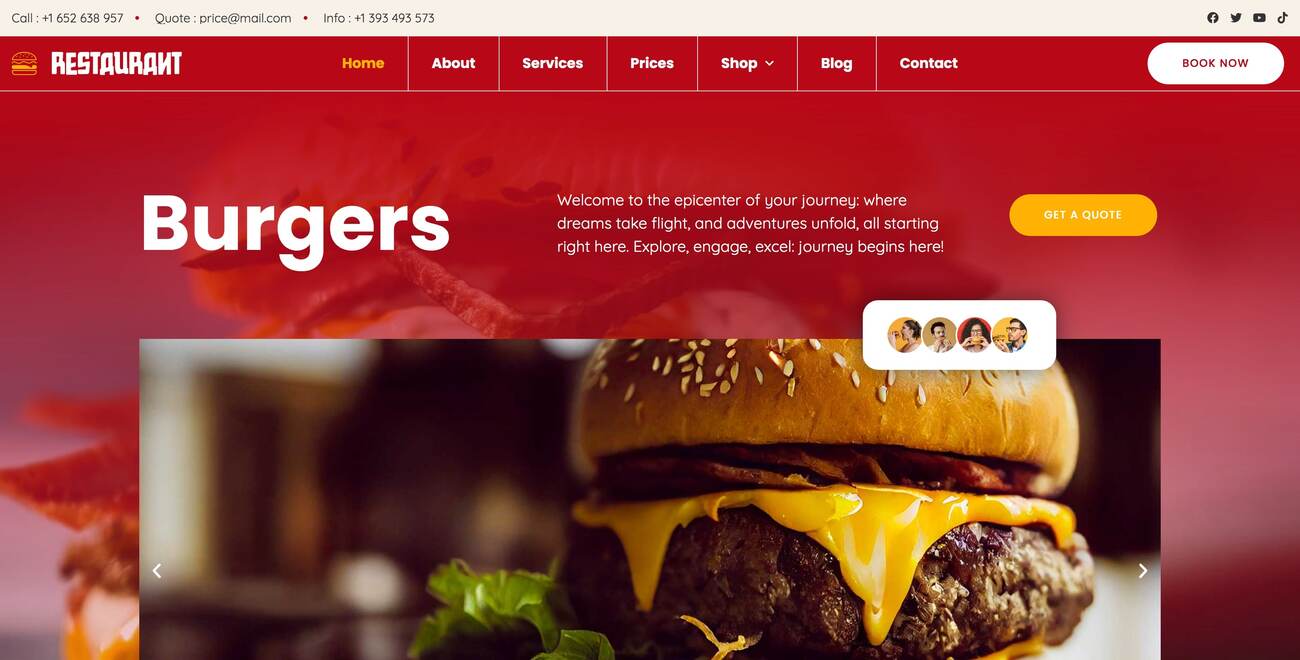 Fast Food WordPress Theme Preview