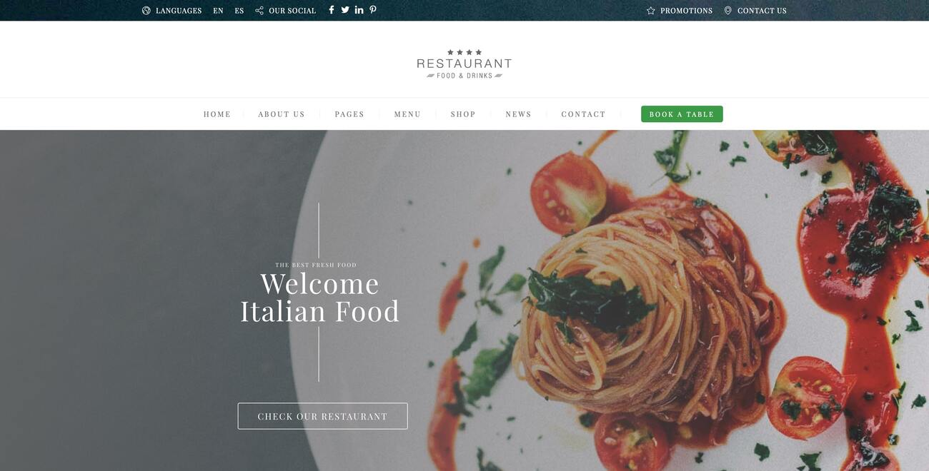 Italian Restaurant WordPress Theme Preview