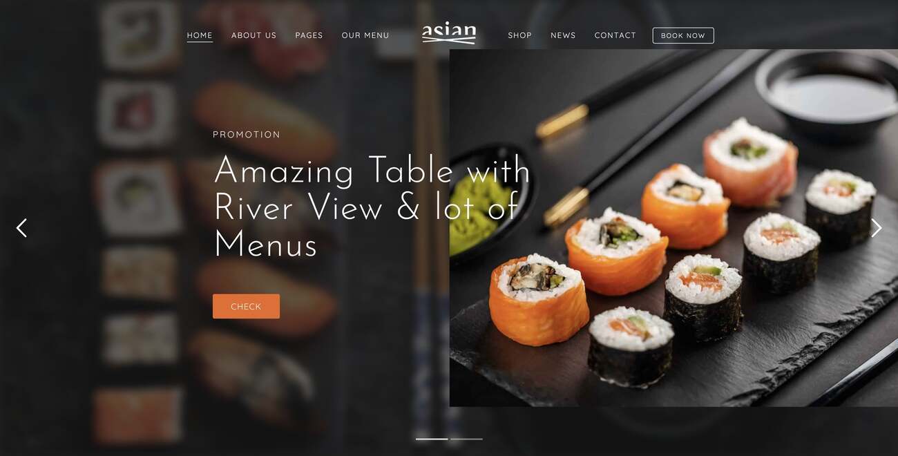 Chinese Restaurant WordPress Theme Preview