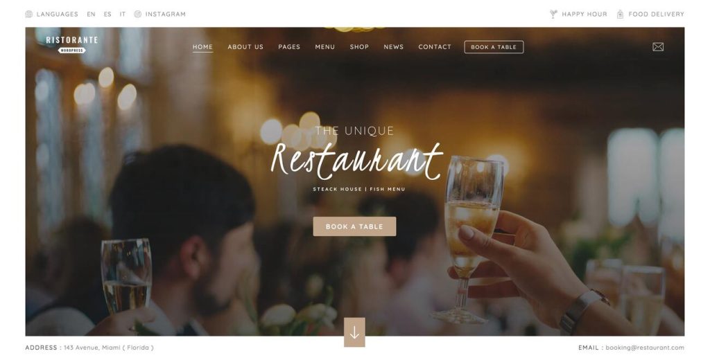 Restaurant Wp Theme Preview