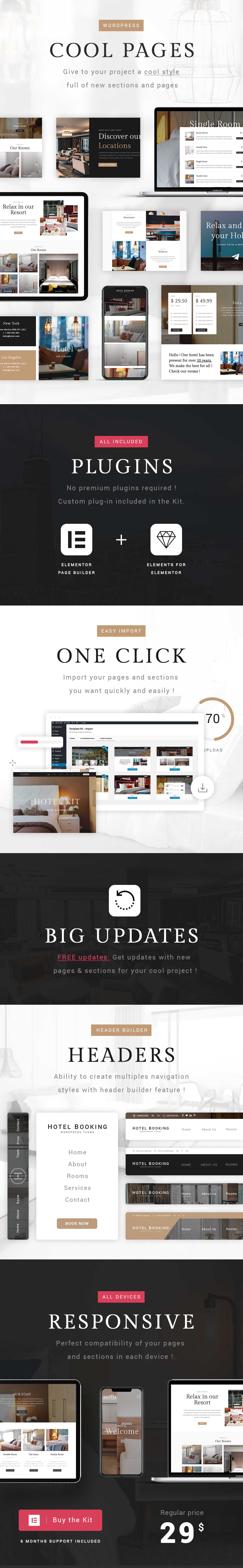 hotel Nicdark Hotel Booking - Template Kit Theme WordPress