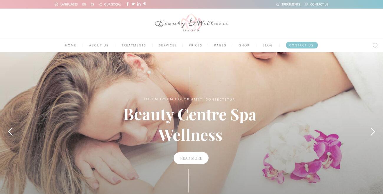 Beauty Center WordPress Theme Preview
