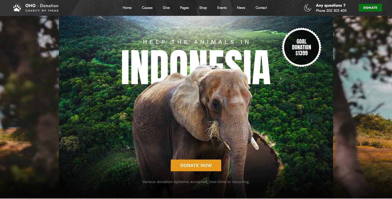 Wildlife WordPress Theme Preview