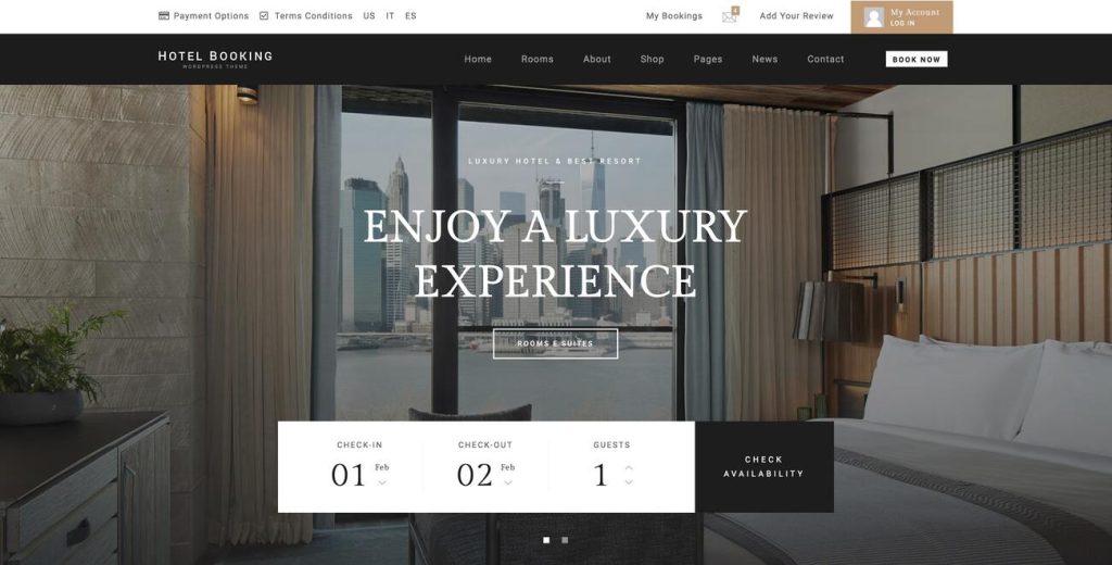 Hotel Booking WordPress Theme Preview