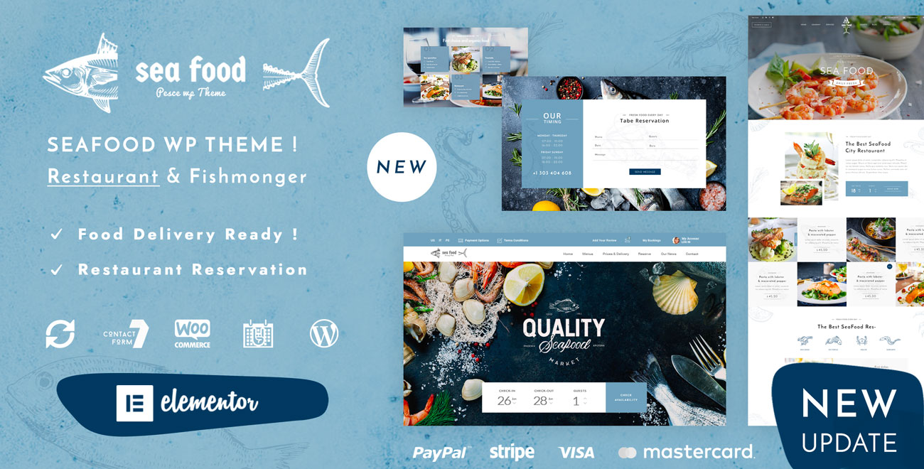 Seafood WordPress Theme Header