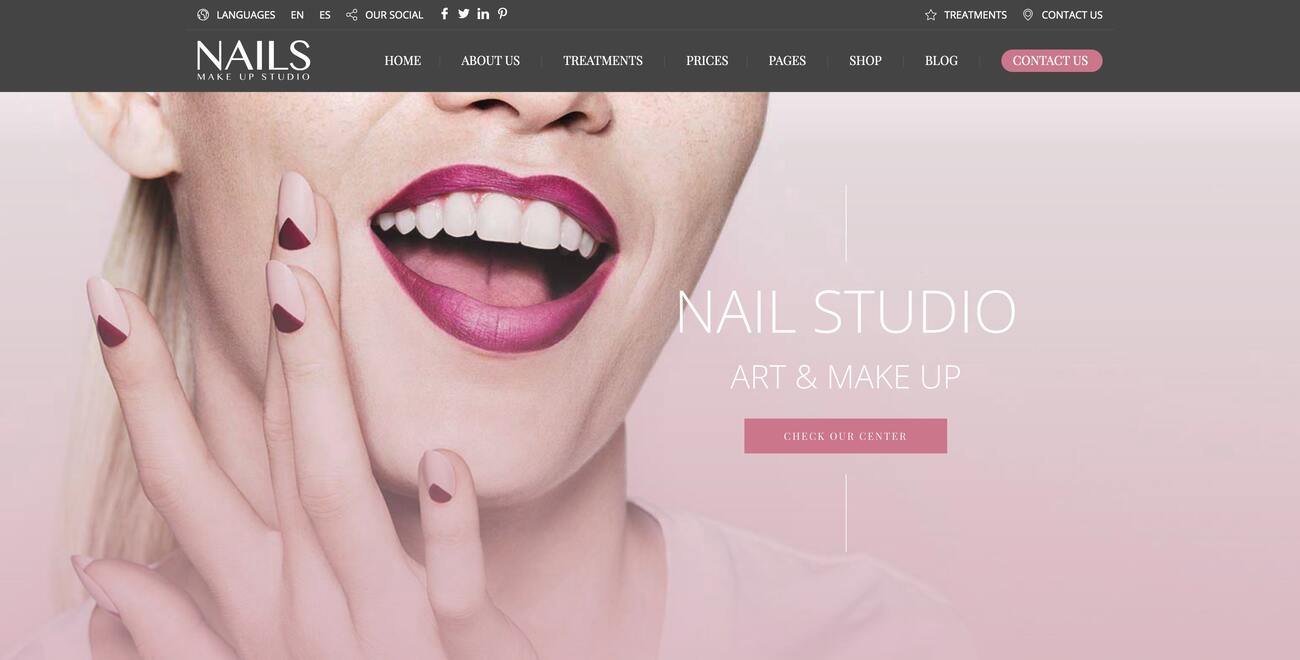 Nail Salon WordPress Theme Preview
