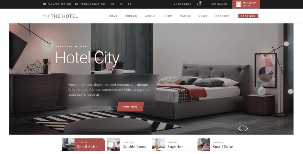 Luxury Hotel WordPress Theme Preview
