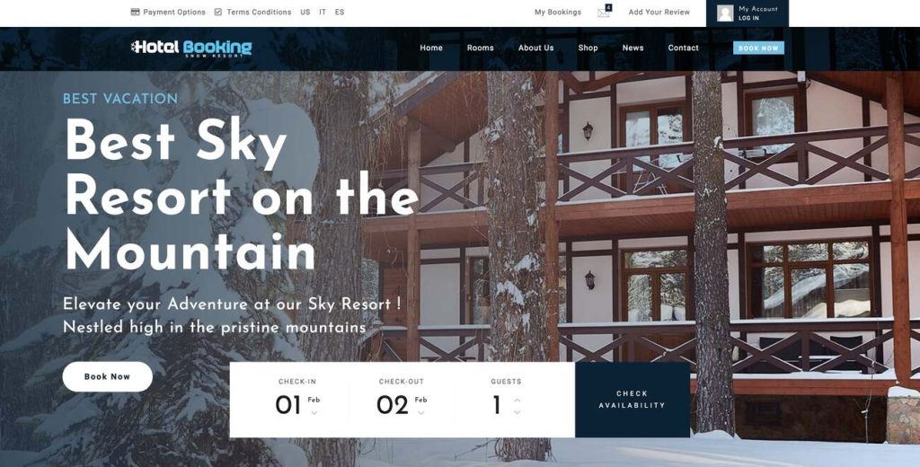 Ski Resort WordPress Theme Preview