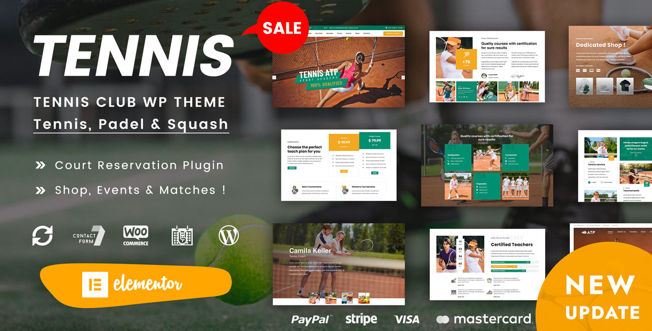 Tennis WordPress Theme Preview