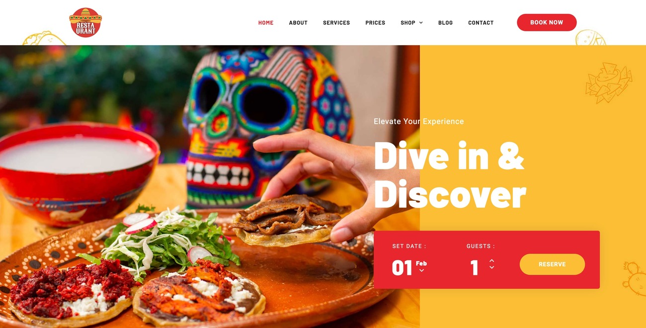Mexican Restaurant WordPress Theme Preview
